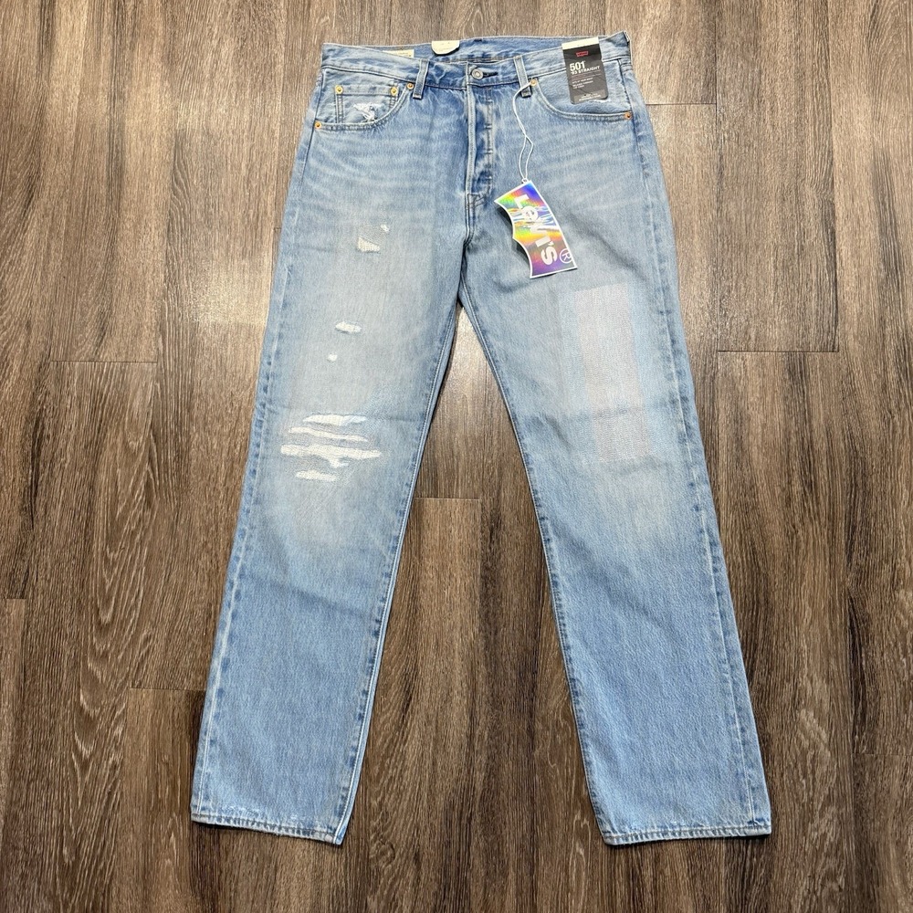 Levi's Premium 501 '93 Straight Pride Collection Jeans 33x32 Blue Stone Wash NWT
